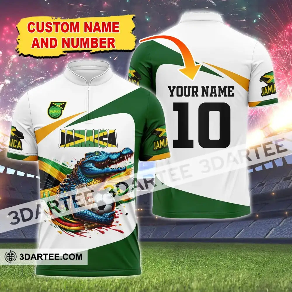 Unisex Shirt Custom Name And Number Jamaica Football Polo Euro 2024 Hoodie Long Sleeve T-Shirt