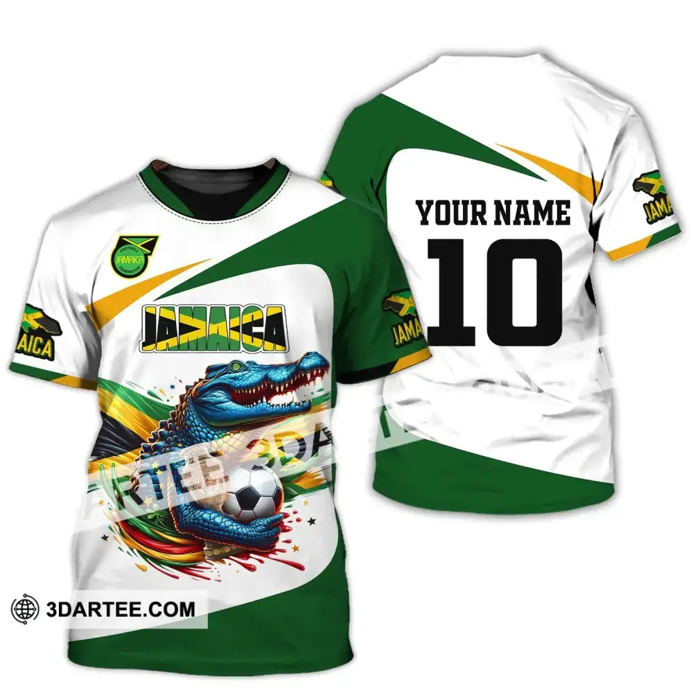 Unisex Shirt Custom Name And Number Jamaica Football Polo Euro 2024 Hoodie Long Sleeve T-Shirt / S