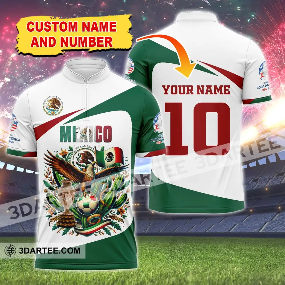 Unisex Shirt Custom Name And Number Mexico Football Polo Long Sleeve T-Shirt