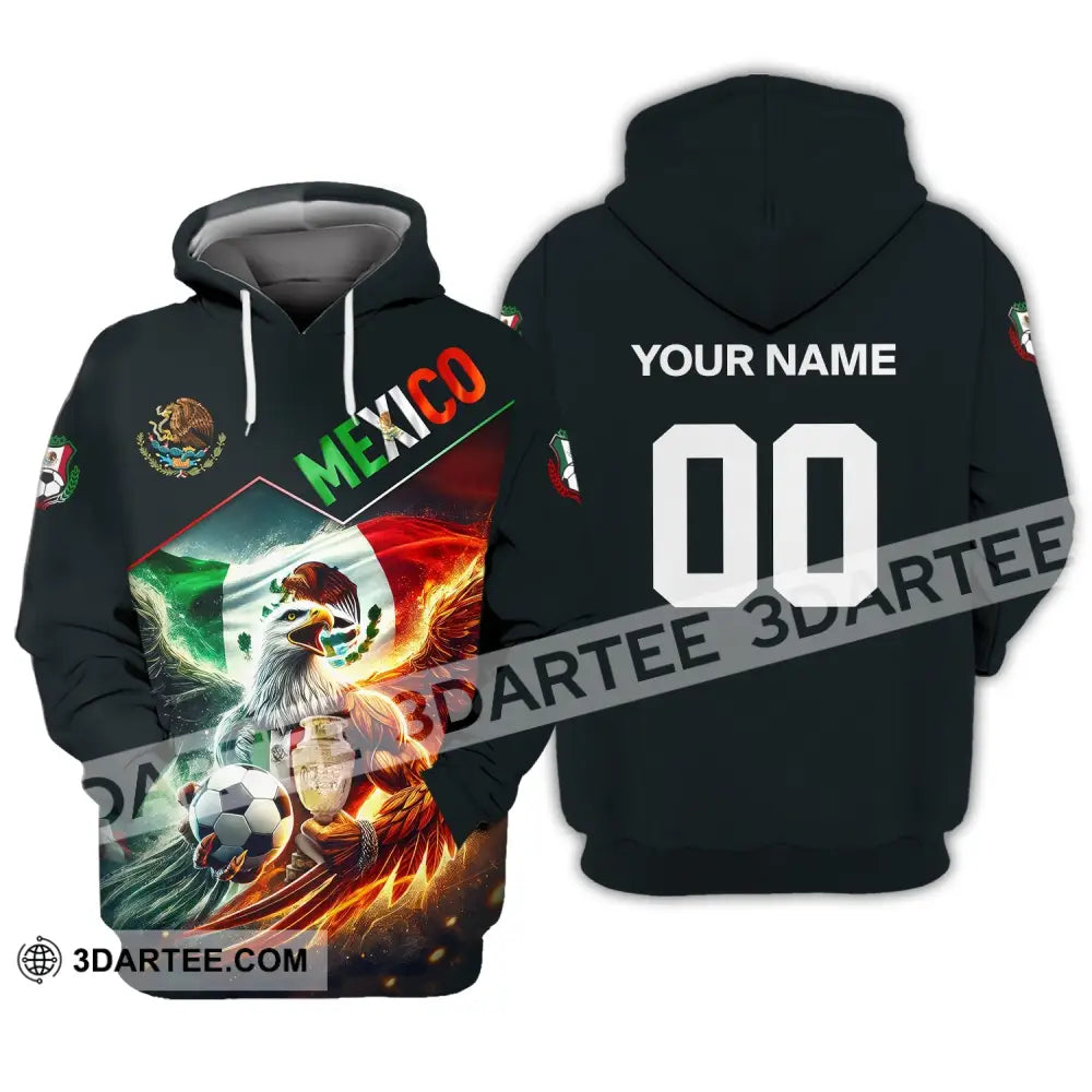 Unisex Shirt Custom Name And Number Mexico Football T-Shirt Euro 2024 Polo Long Sleeve Hoodie / S