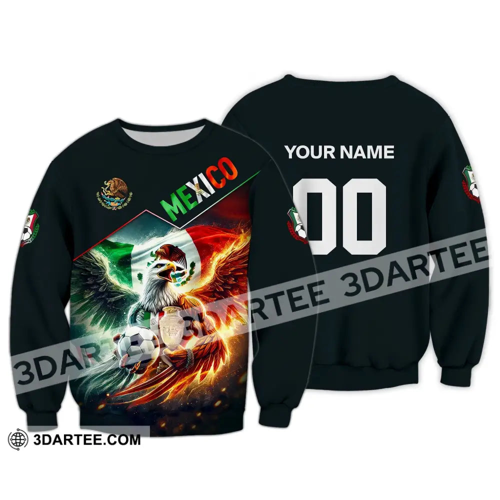 Unisex Shirt Custom Name And Number Mexico Football T-Shirt Euro 2024 Polo Long Sleeve / S