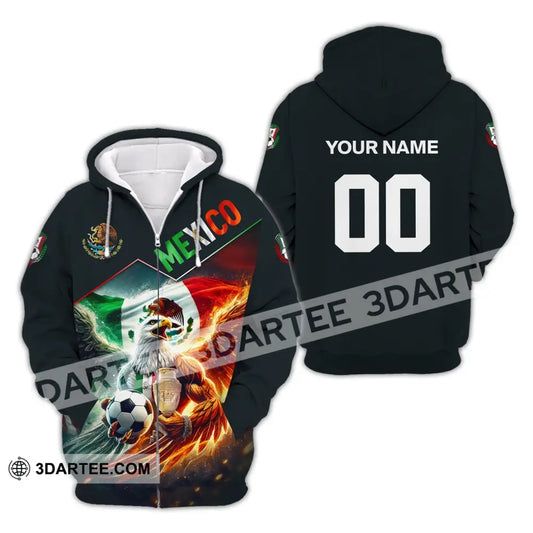 Unisex Shirt Custom Name And Number Mexico Football T-Shirt Euro 2024 Polo Long Sleeve Zipper