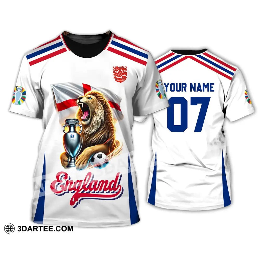 Unisex Shirt - Custom Name And Number National Team Euro 2024 Lion England T-Shirt / S T-Shirt