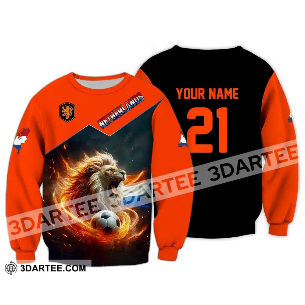 Unisex Shirt - Custom Name And Number National Team Netherlands Long Sleeve / S T-Shirt