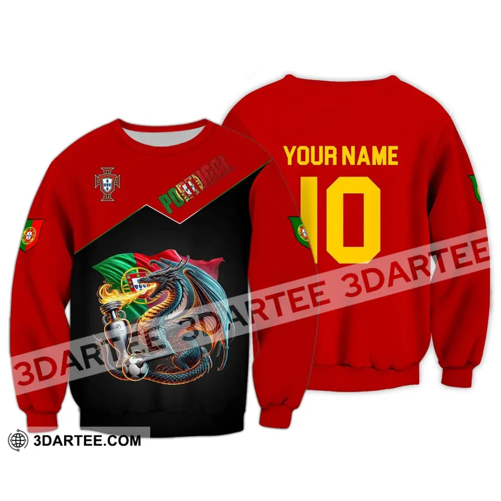 Unisex Shirt - Custom Name And Number National Team Sport Portugal Long Sleeve / S T-Shirt