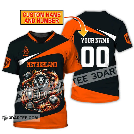 Unisex Shirt Custom Name And Number Netherlands Football Polo Long Sleeve T-Shirt