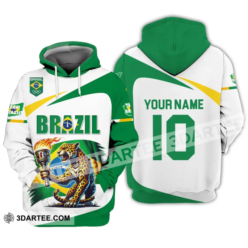 Unisex Shirt - Custom Name And Number Olympic 2024 Sport Brazil Hoodie / S T-Shirt