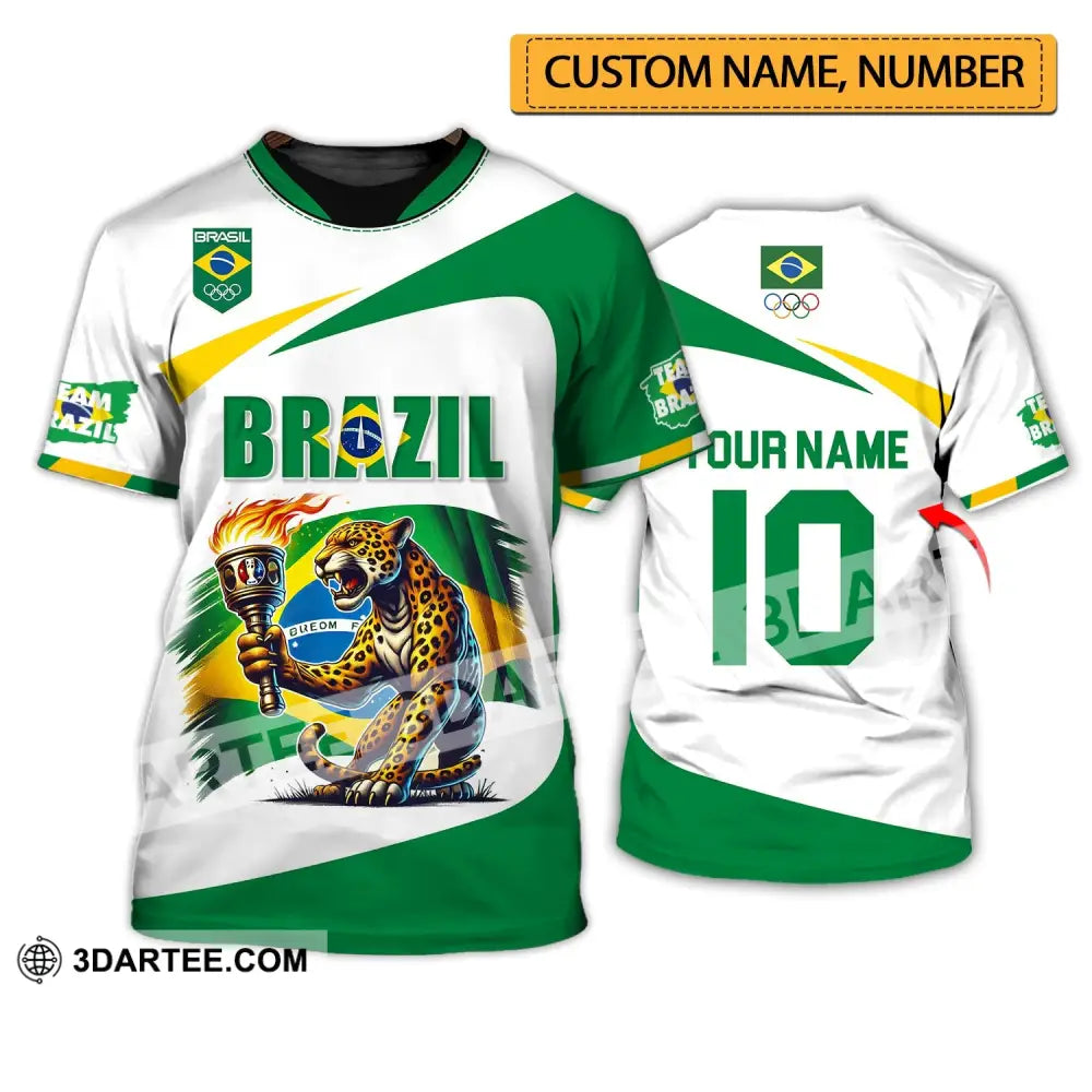 Unisex Shirt - Custom Name And Number Olympic 2024 Sport Brazil T-Shirt