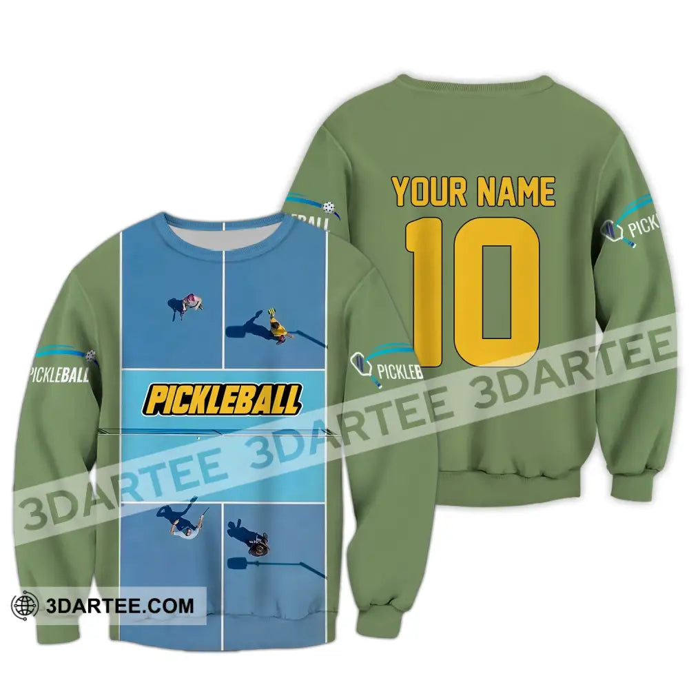 Unisex Shirt Custom Name And Number Pickleball T-Shirt For Club Gift Players Long Sleeve / S T-Shirt