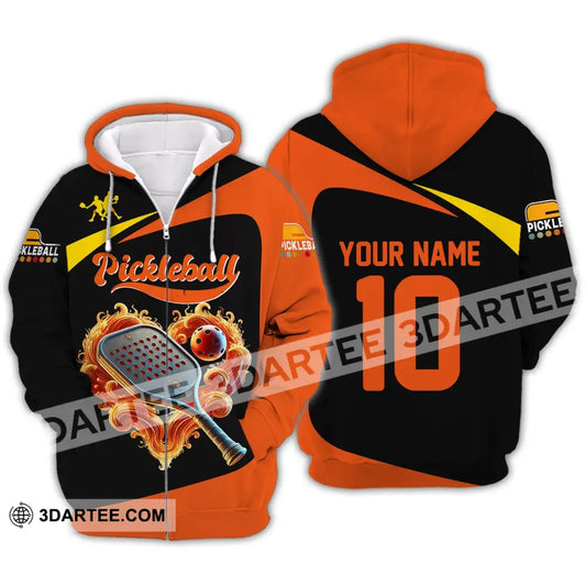 Unisex Shirt Custom Name And Number Pickleball T-Shirt For Club Gift Players Zipper Hoodie / S