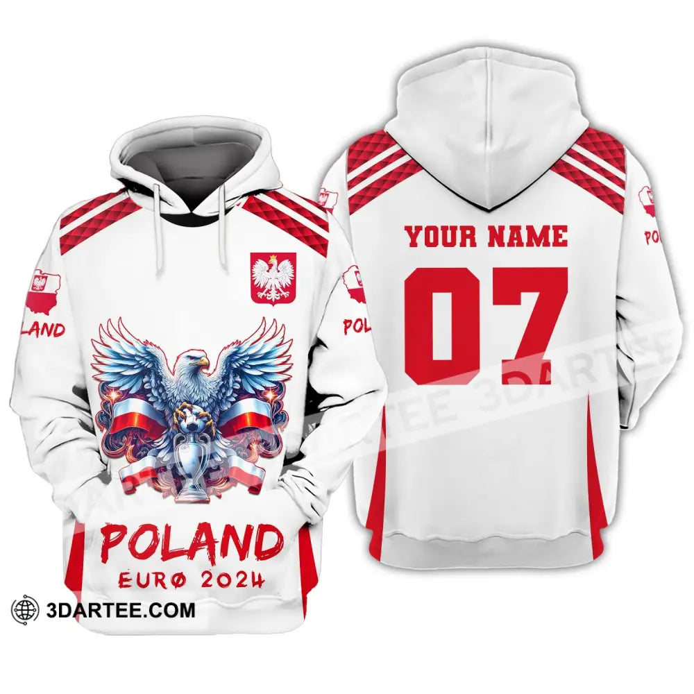 Unisex Shirt Custom Name And Number Poland Football 2024 Polo Long Sleeve Hoodie / S T-Shirt