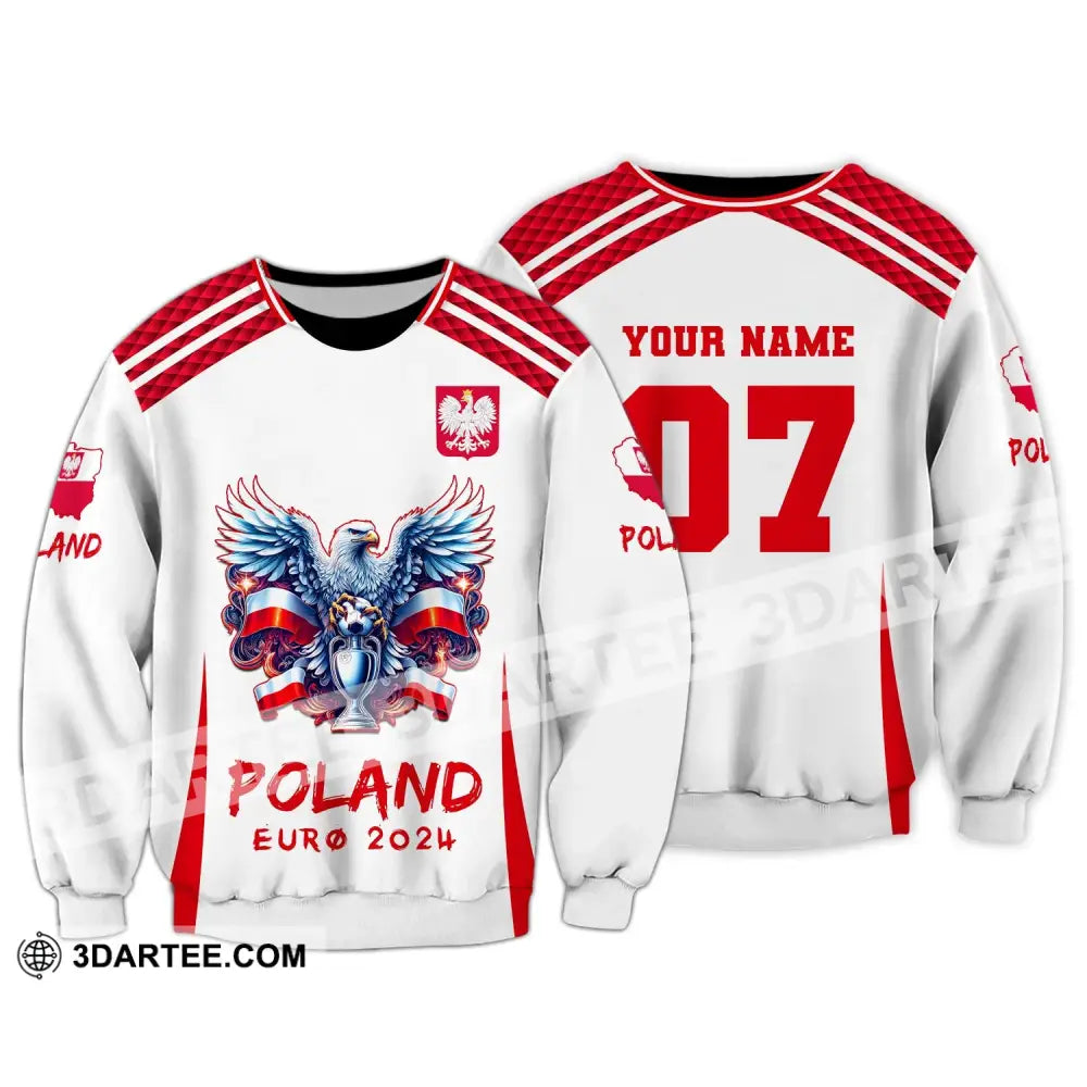 Unisex Shirt Custom Name And Number Poland Football 2024 Polo Long Sleeve / S T-Shirt