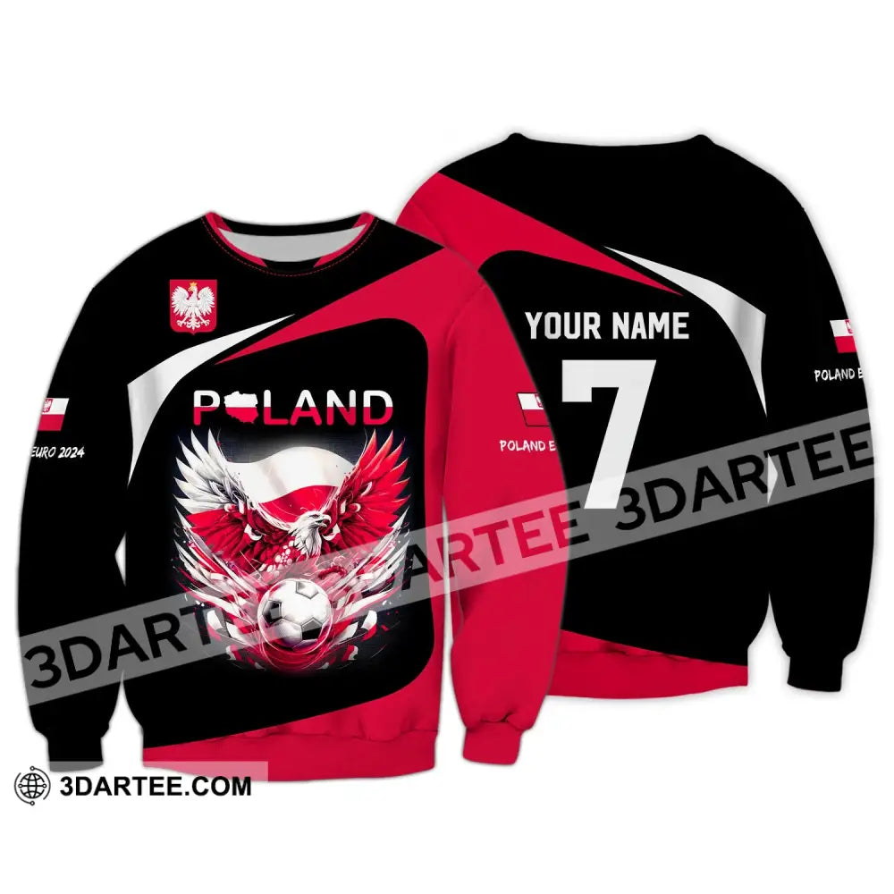 Unisex Shirt Custom Name And Number Poland Football 2024 Polo Long Sleeve / S T-Shirt