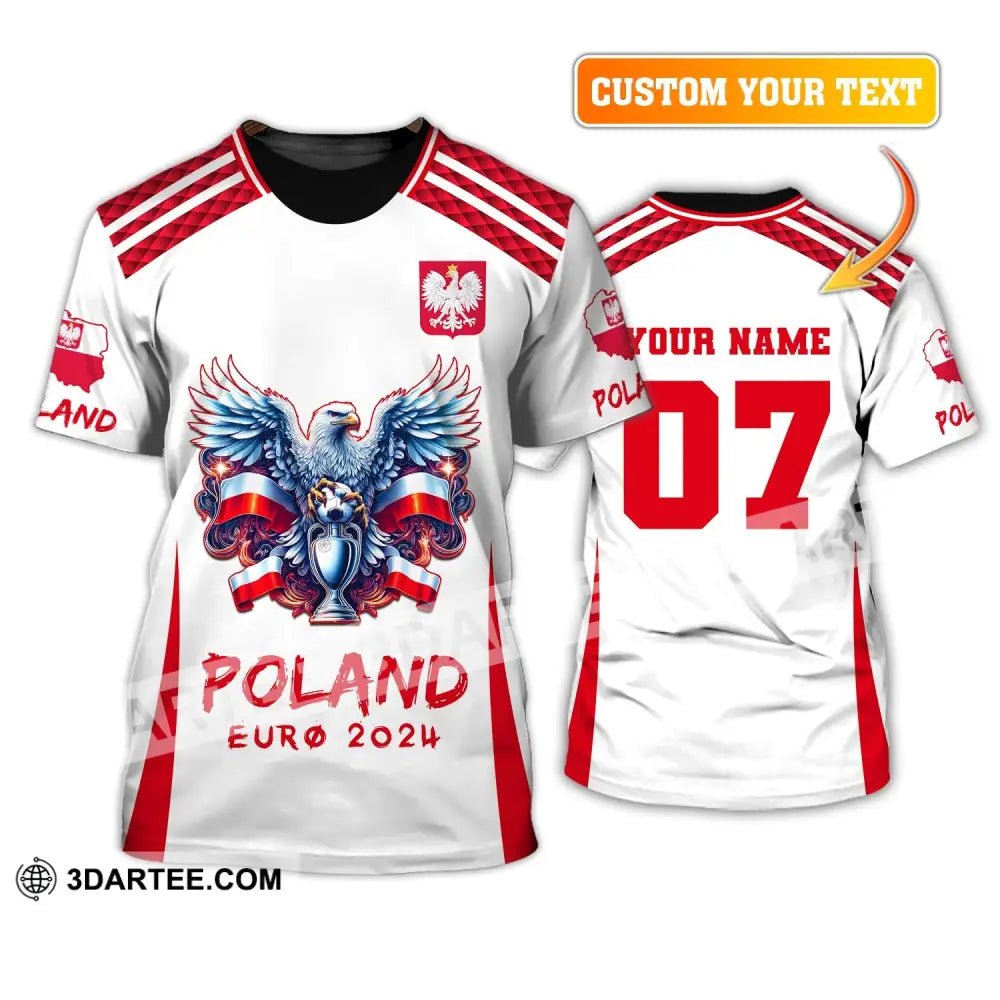 Unisex Shirt Custom Name And Number Poland Football 2024 Polo Long Sleeve T-Shirt