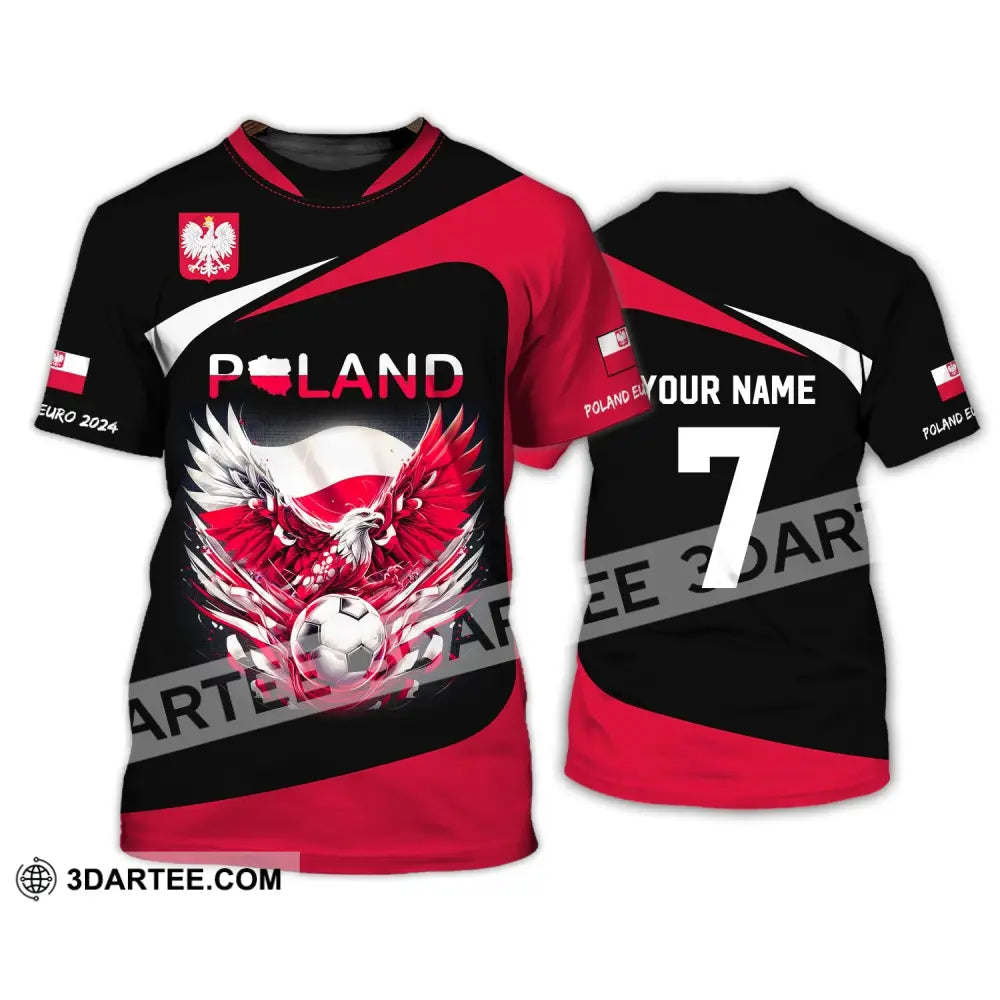 Unisex Shirt Custom Name And Number Poland Football 2024 Polo Long Sleeve T-Shirt / S