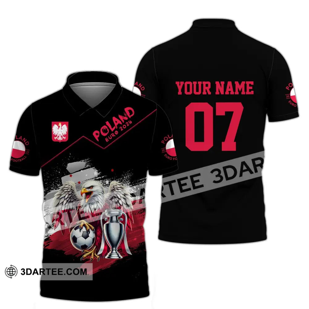 Unisex Shirt - Custom Name And Number Poland National Team Euro 2024 Polo / S T-Shirt