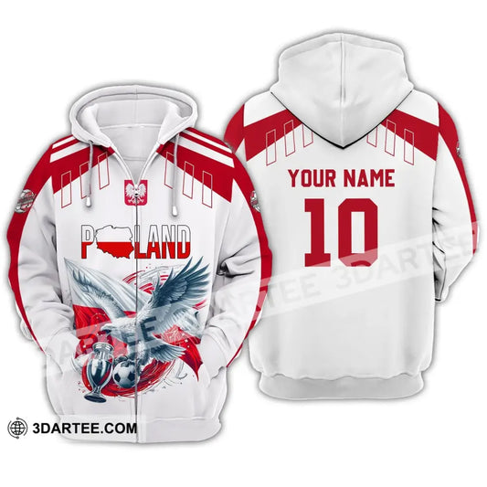 Unisex Shirt - Custom Name And Number Poland National Team Lover Zipper Hoodie / S T-Shirt