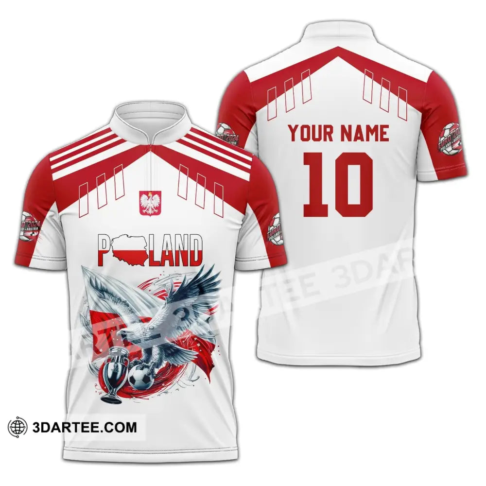 Unisex Shirt - Custom Name And Number Poland National Team Lover Zipper Polo / S T-Shirt