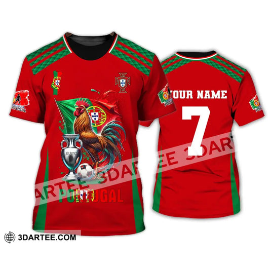 Unisex Shirt Custom Name And Number Portugal Euro 2024 Football Polo Long Sleeve T-Shirt / S