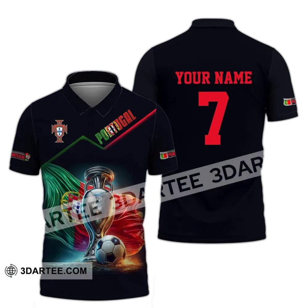 Unisex Shirt - Custom Name And Number Portugal Euro 2024 Team Polo / S T-Shirt