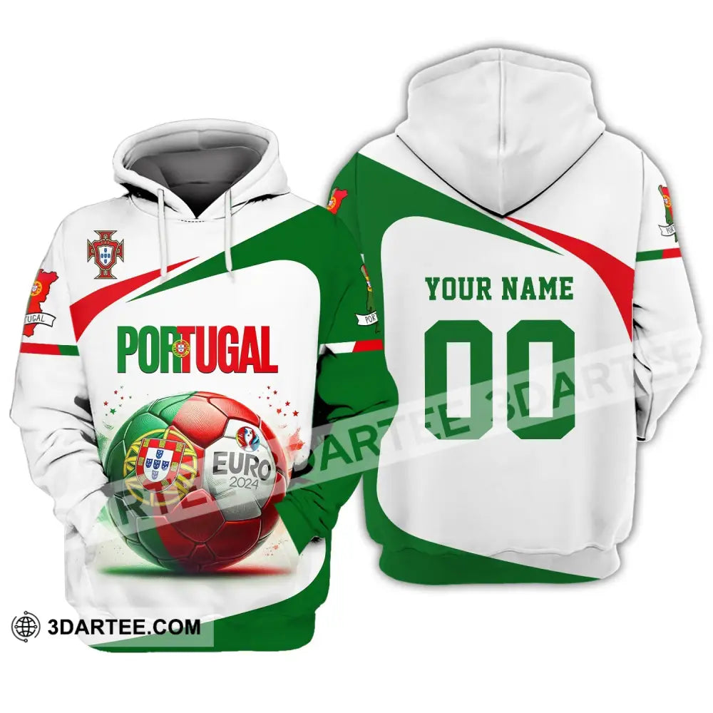 Unisex Shirt Custom Name And Number Portugal Football Euro 2024 Polo Long Sleeve Hoodie / S T-Shirt