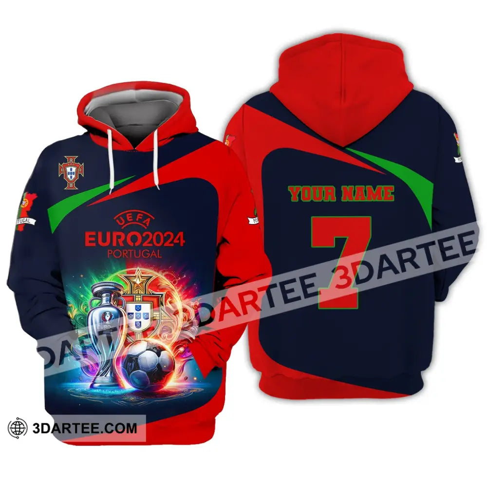 Unisex Shirt Custom Name And Number Portugal Football Euro 2024 Polo Long Sleeve Hoodie / S T-Shirt