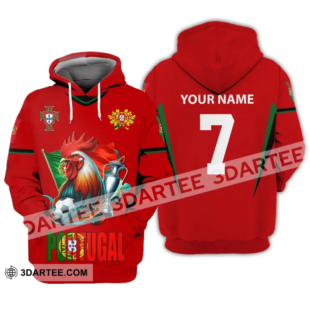 Unisex Shirt Custom Name And Number Portugal Football Euro 2024 Polo Long Sleeve Hoodie / S T-Shirt