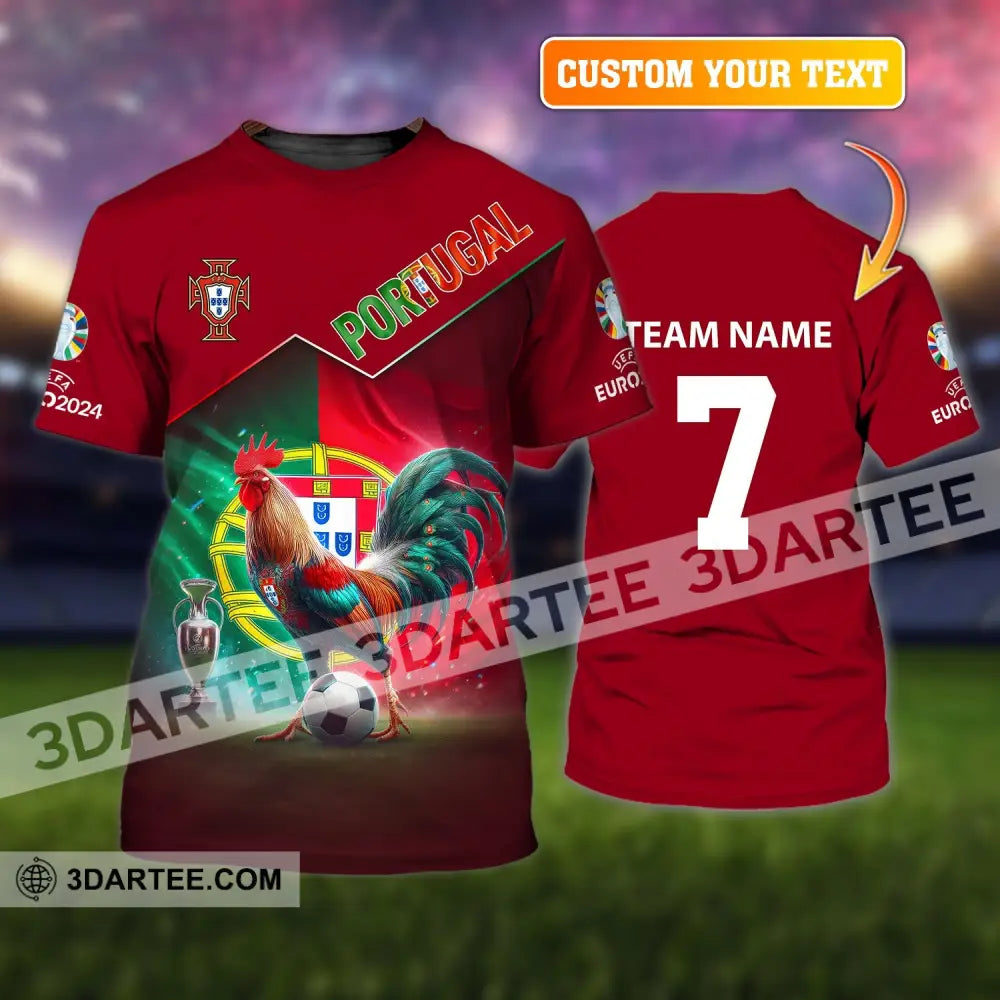 Unisex Shirt Custom Name And Number Portugal Football Euro 2024 Polo Long Sleeve T-Shirt