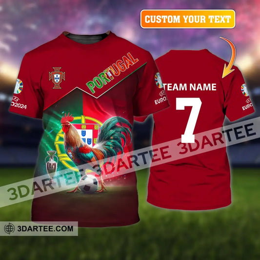 Unisex Shirt Custom Name And Number Portugal Football Euro 2024 Polo Long Sleeve T-Shirt