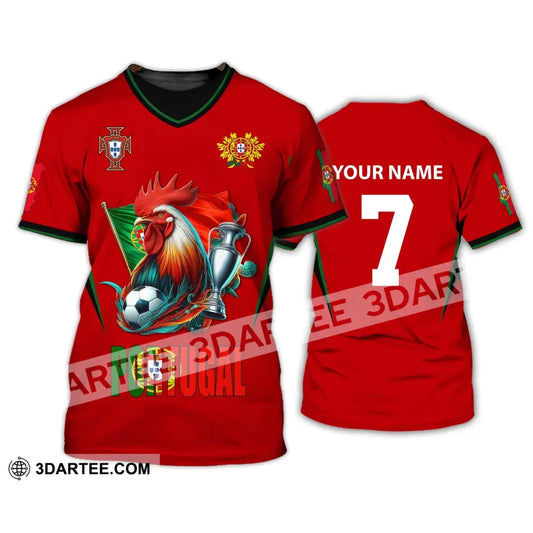 Unisex Shirt Custom Name And Number Portugal Football Euro 2024 Polo Long Sleeve T-Shirt / S