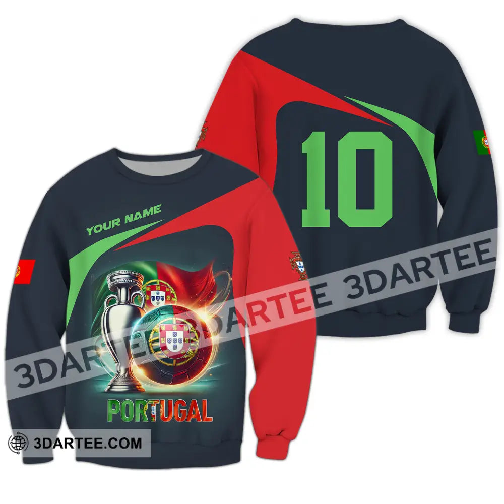 Unisex Shirt - Custom Name And Number Portugal Lover Long Sleeve / S T-Shirt