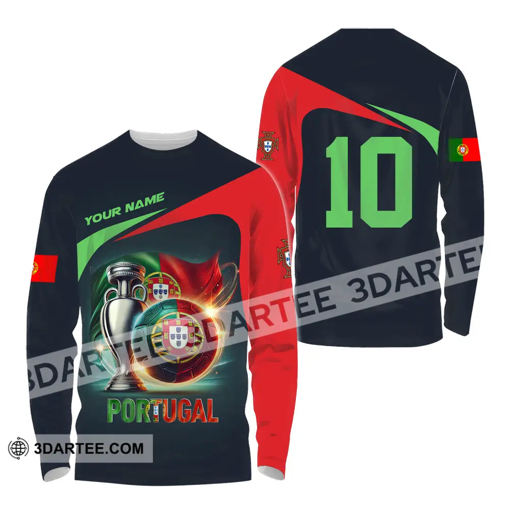 Unisex Shirt - Custom Name And Number Portugal Lover Long Sleeve / S T-Shirt