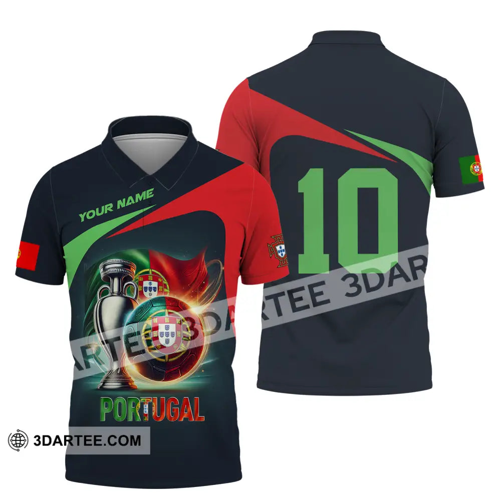 Unisex Shirt - Custom Name And Number Portugal Lover Polo / S T-Shirt