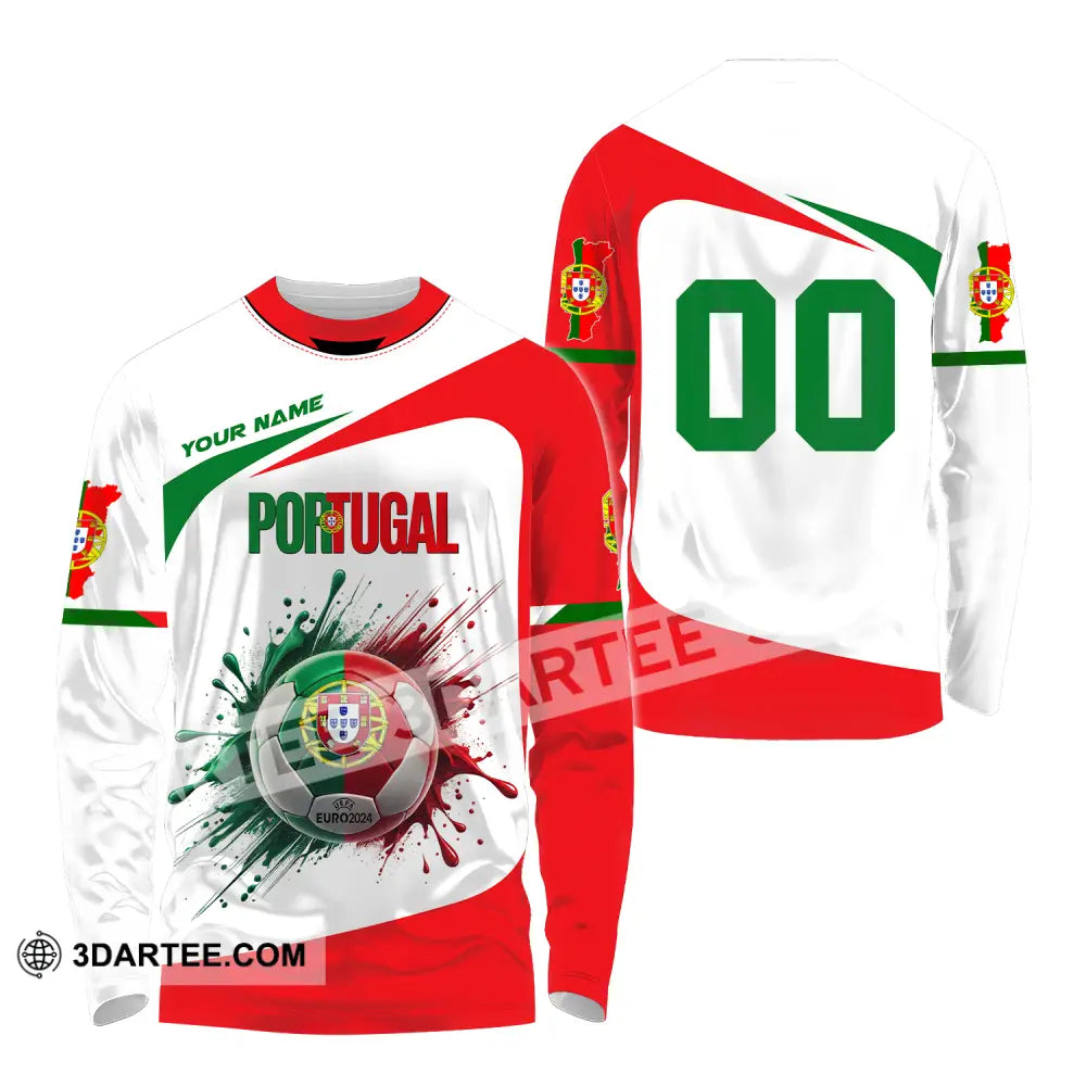 Unisex Shirt - Custom Name And Number Portugal National Team Ball Logo Long Sleeve / S T-Shirt