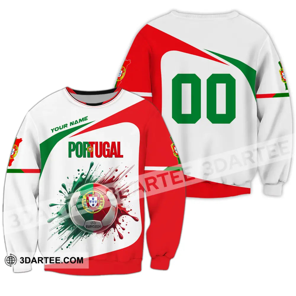 Unisex Shirt - Custom Name And Number Portugal National Team Ball Logo Long Sleeve / S T-Shirt