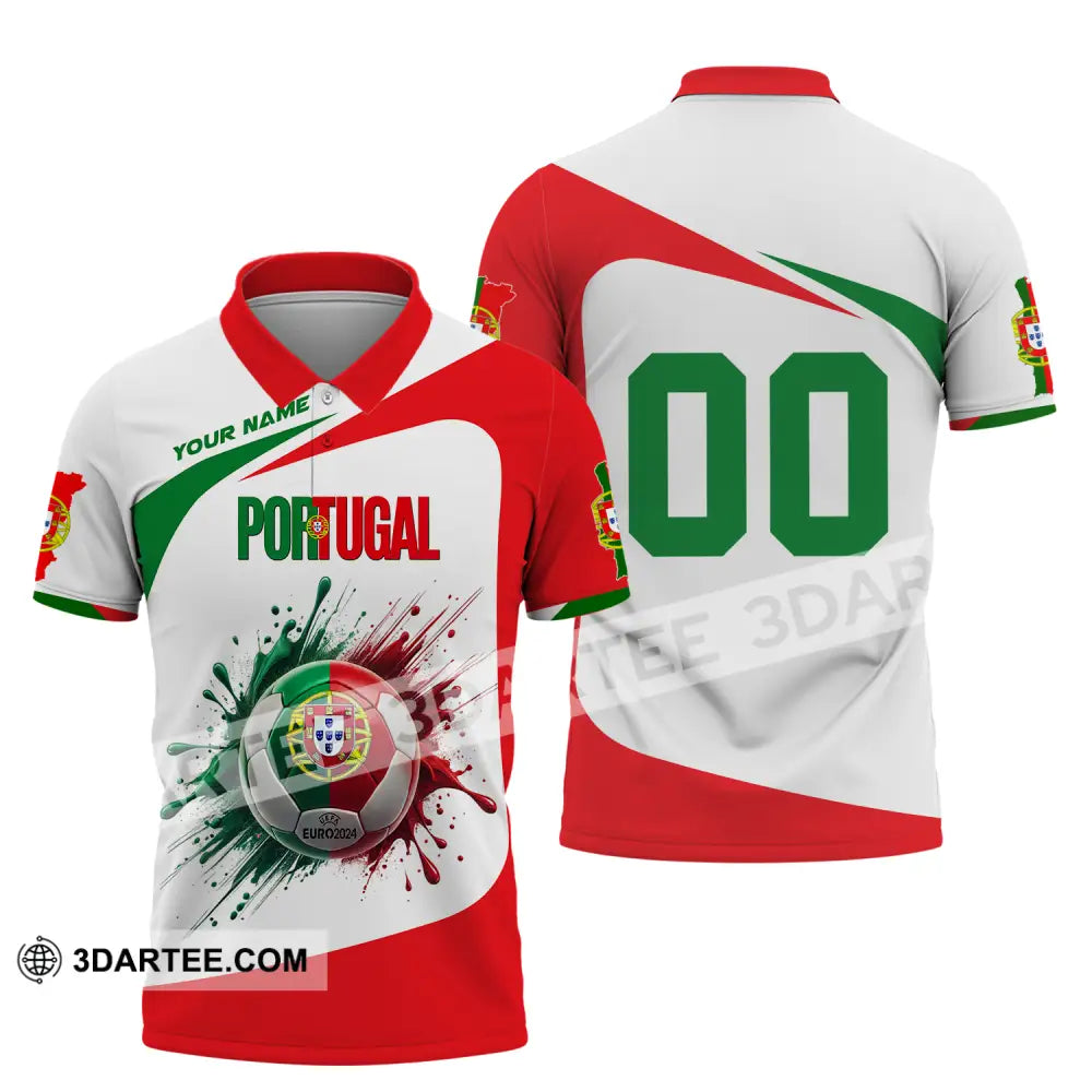 Unisex Shirt - Custom Name And Number Portugal National Team Ball Logo Polo / S T-Shirt