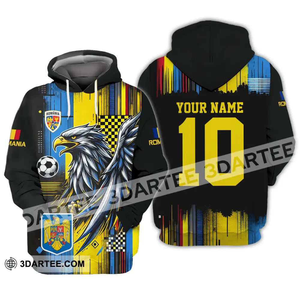 Unisex Shirt - Custom Name And Number Romania Enhance Hoodie / S T-Shirt