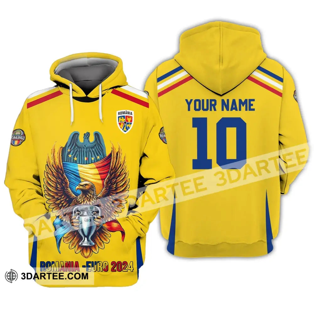 Unisex Shirt - Custom Name And Number Romania Euro 2024 Hoodie / S T-Shirt