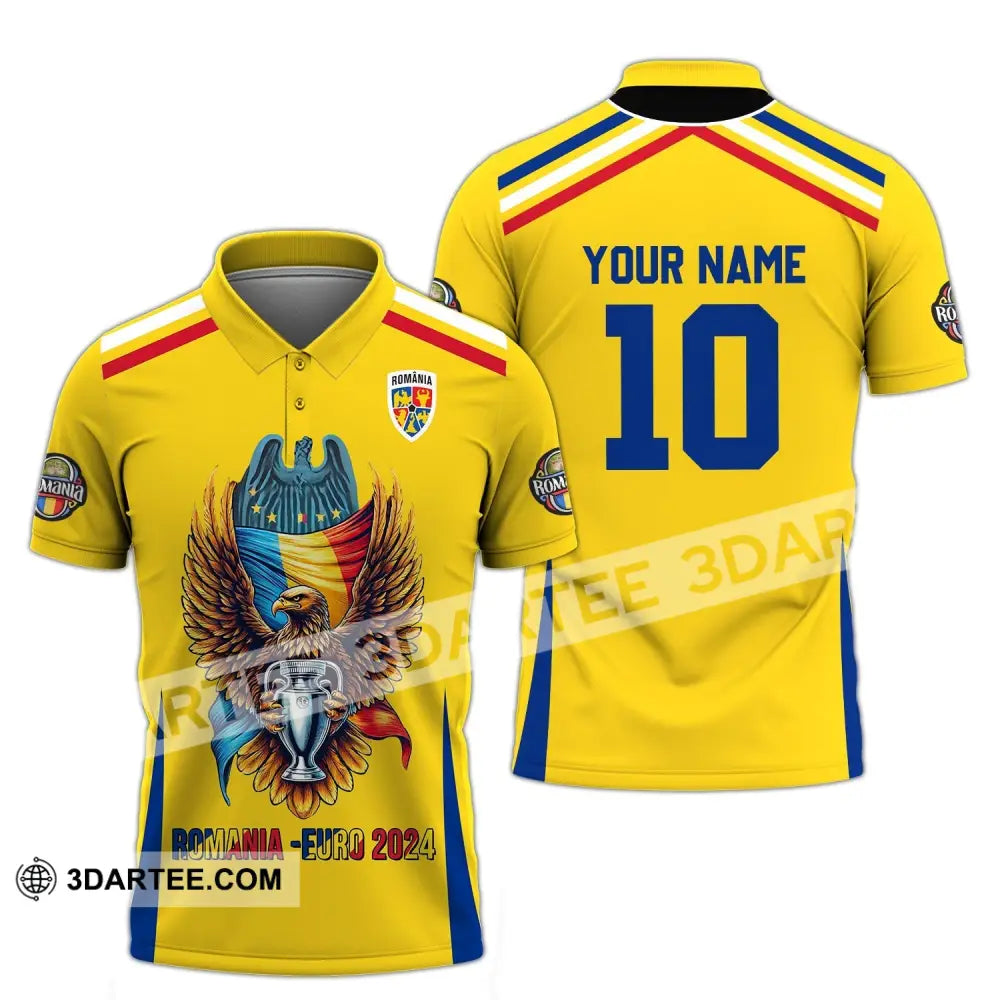 Unisex Shirt - Custom Name And Number Romania Euro 2024 Polo / S T-Shirt