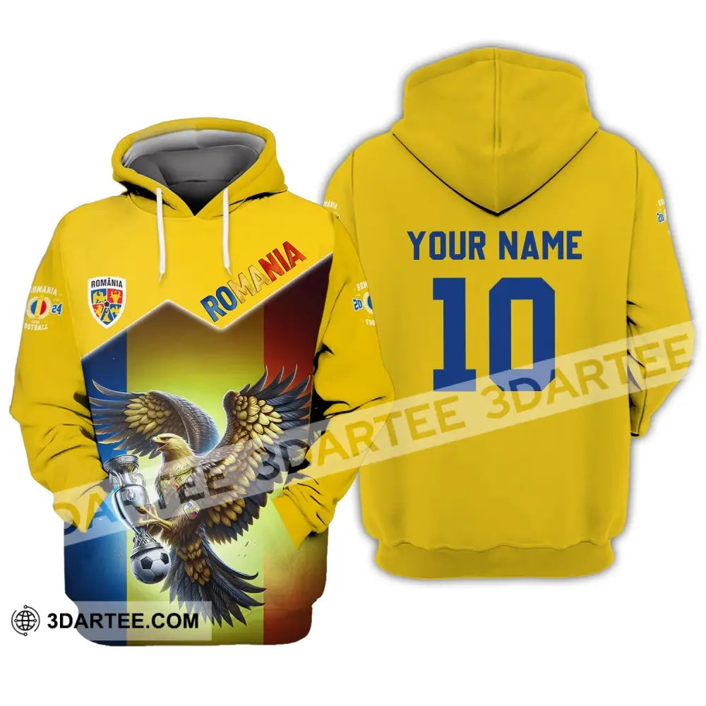 Unisex Shirt - Custom Name And Number Romania Euro 2024 Team Hoodie / S T-Shirt