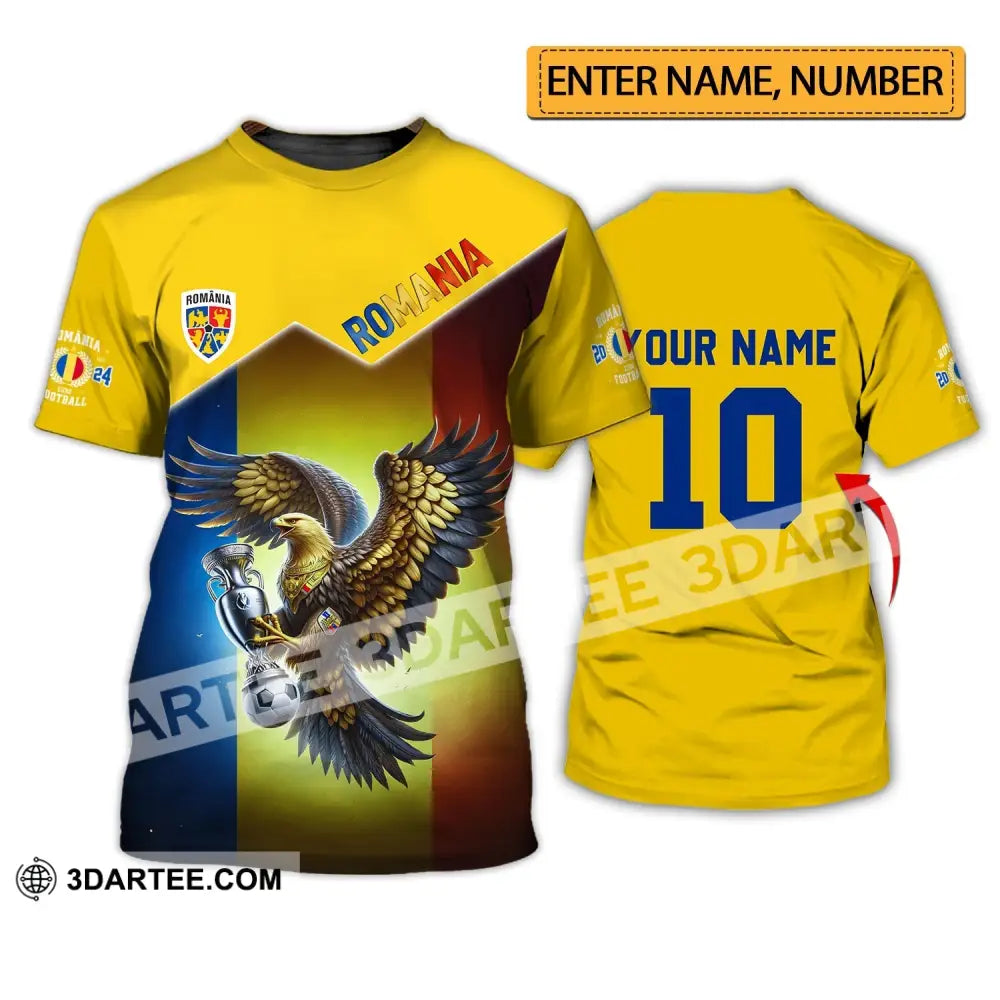 Unisex Shirt - Custom Name And Number Romania Euro 2024 Team T-Shirt