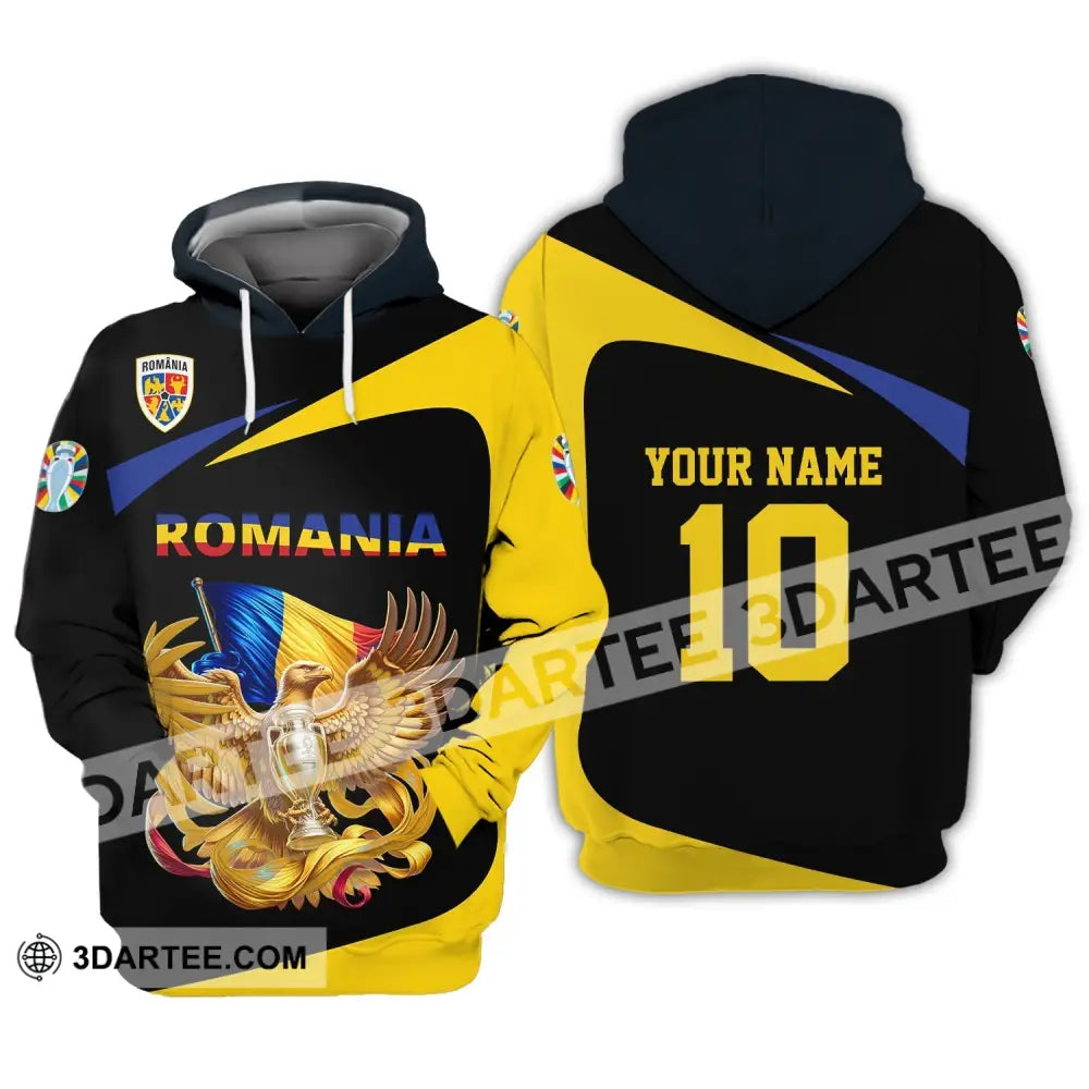 Unisex Shirt - Custom Name And Number Romania National Team Euro 2024 Hoodie / S T-Shirt