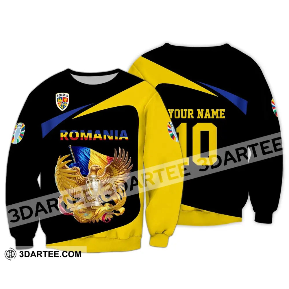 Unisex Shirt - Custom Name And Number Romania National Team Euro 2024 Long Sleeve / S T-Shirt