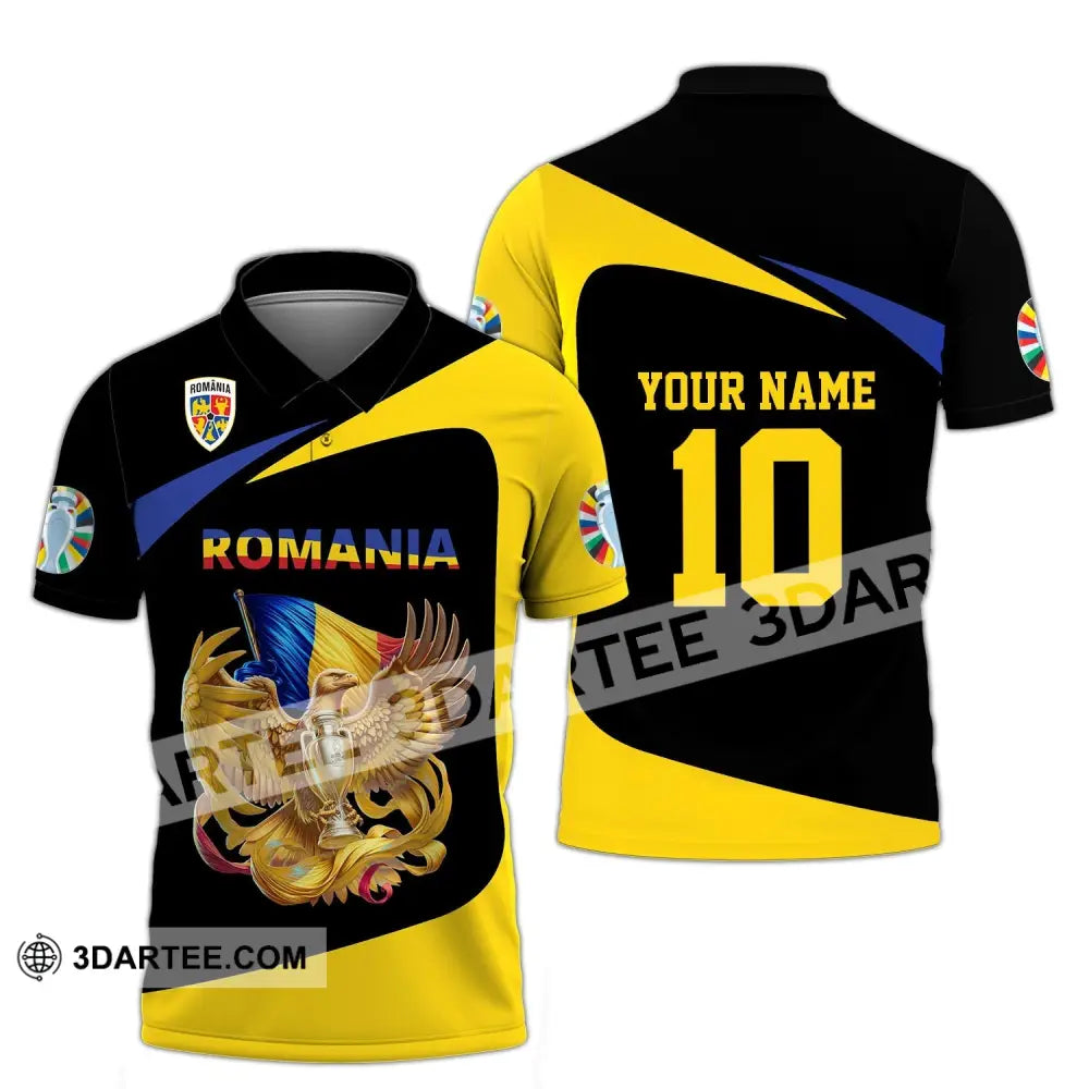 Unisex Shirt - Custom Name And Number Romania National Team Euro 2024 Polo / S T-Shirt