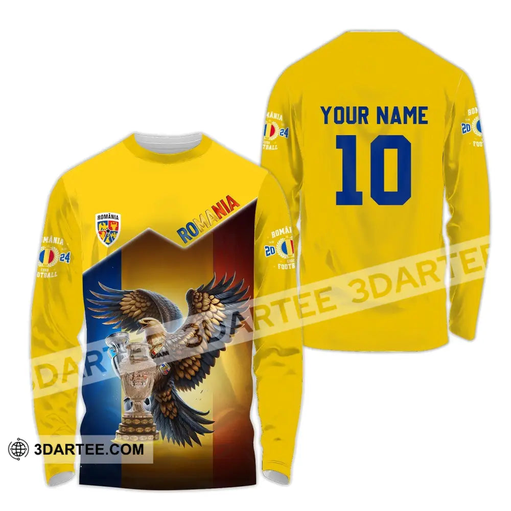 Unisex Shirt - Custom Name And Number Romania National Team Lover Long Sleeve / S T-Shirt