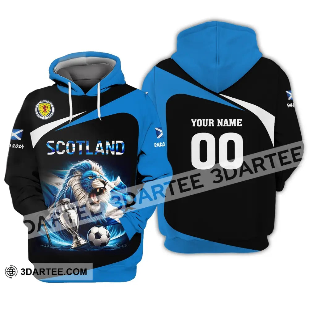 Unisex Shirt Custom Name And Number Scotland Football Euro 2024 Polo Long Sleeve Hoodie / S T-Shirt