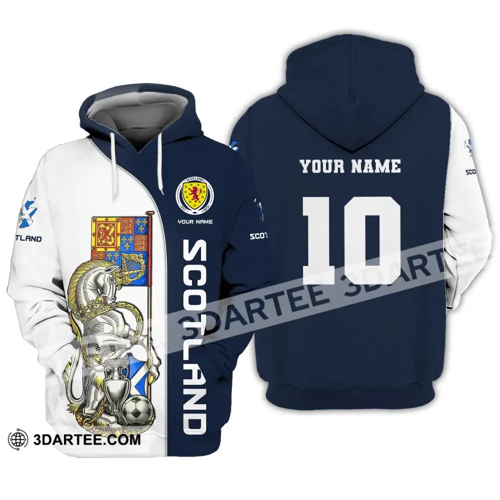 Unisex Shirt Custom Name And Number Scotland Football Polo Long Sleeve Euro 2024 Hoodie / S T-Shirt