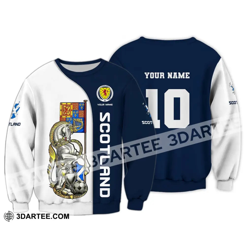 Unisex Shirt Custom Name And Number Scotland Football Polo Long Sleeve Euro 2024 / S T-Shirt