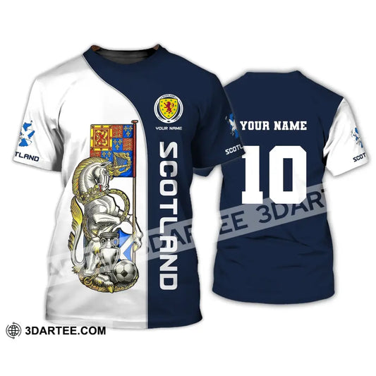 Unisex Shirt Custom Name And Number Scotland Football Polo Long Sleeve Euro 2024 T-Shirt / S