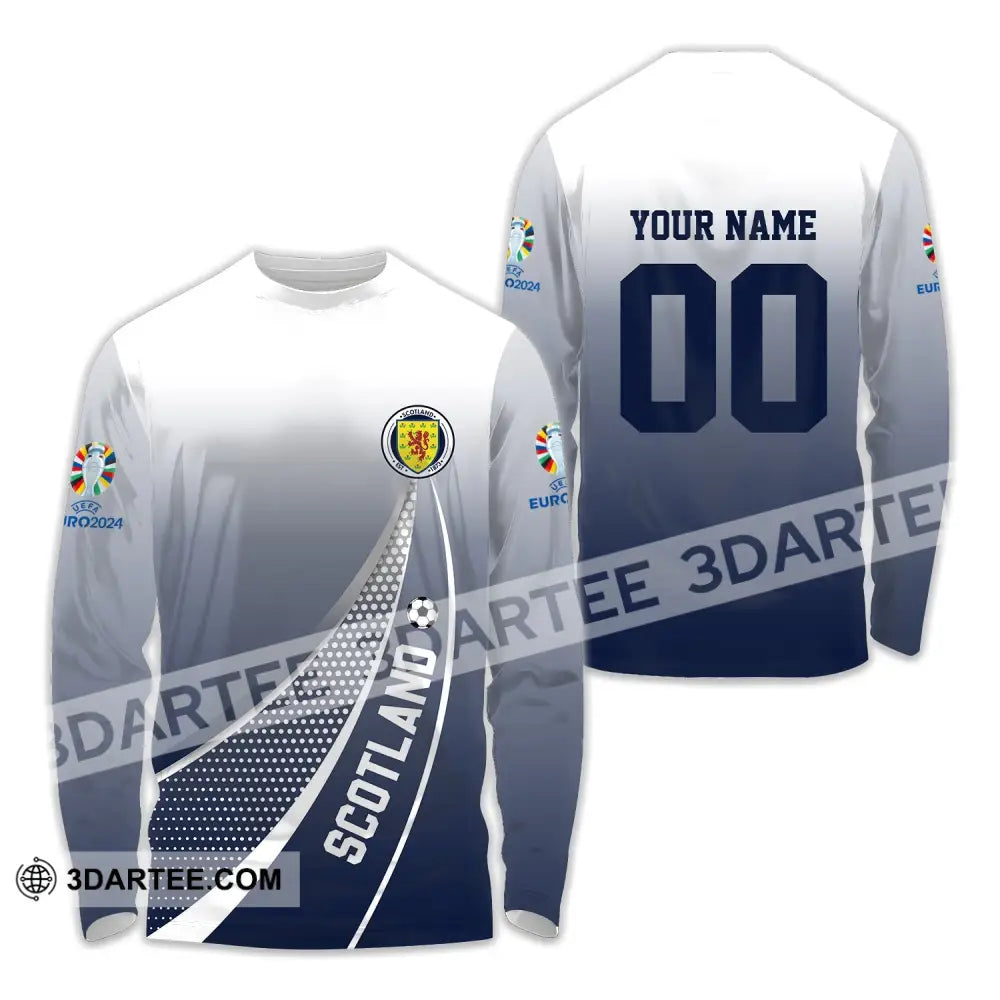 Unisex Shirt - Custom Name And Number Scotland National Team Euro 2024 Long Sleeve / S T-Shirt